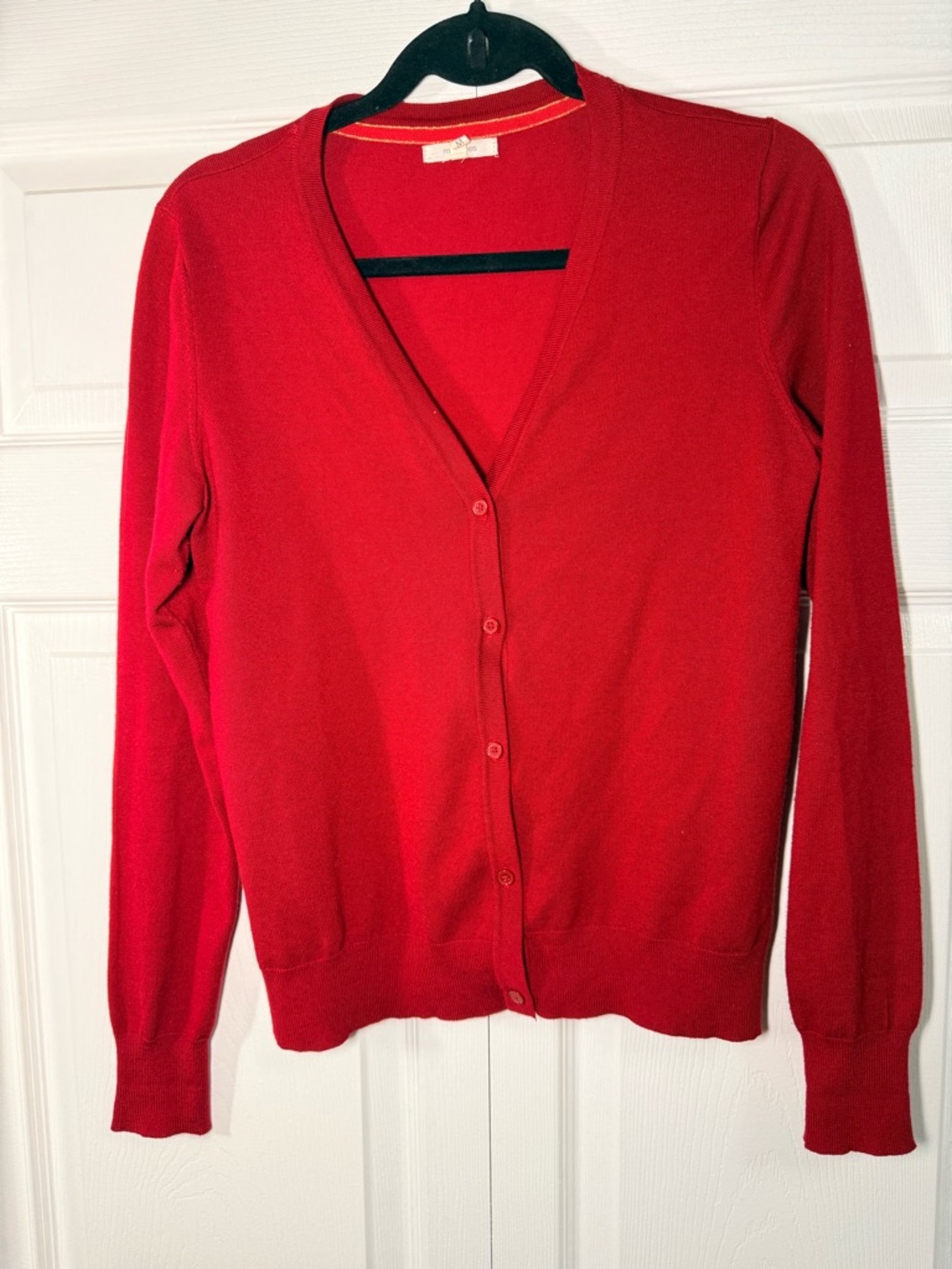 Maurices Red V-Neck Buttoned Cardigan